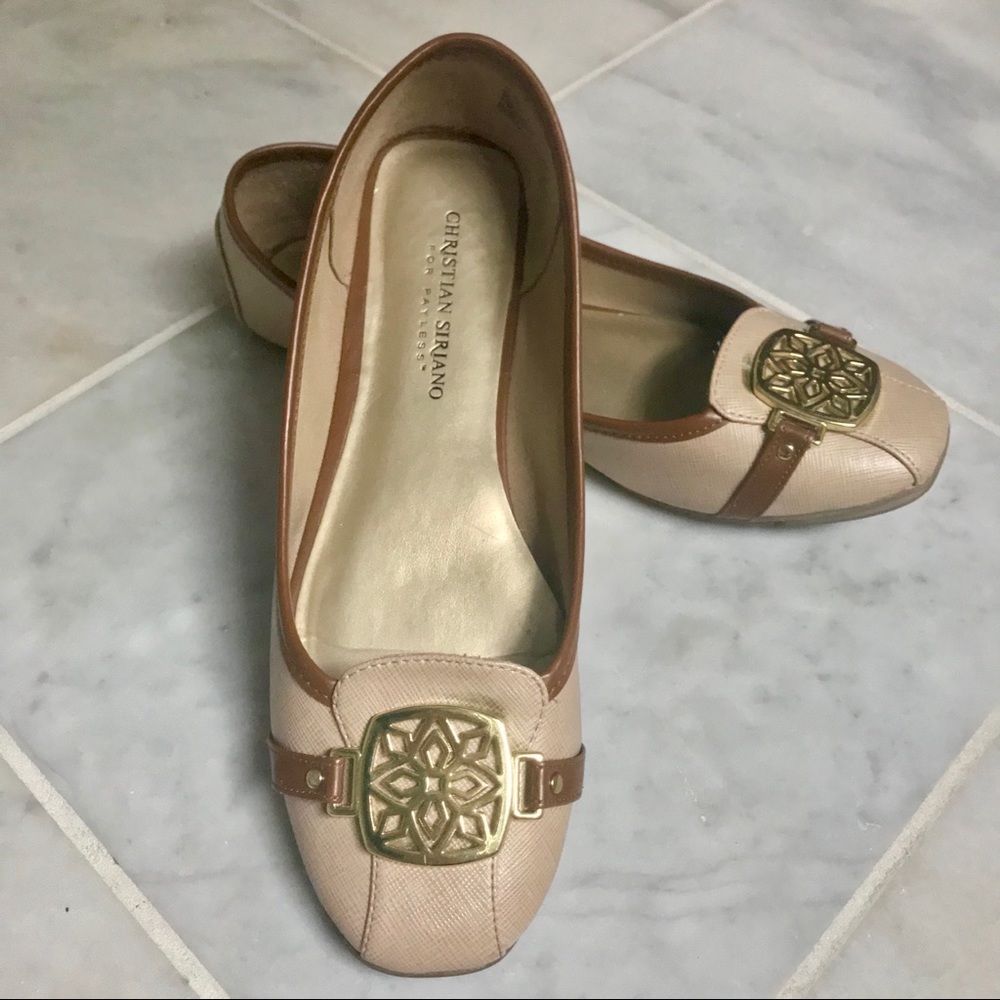Tan Christian Siriano Flats